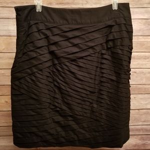 Black skirt with pintucks